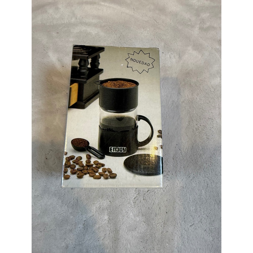 Enjoy Coffee Cup with Filter Net Glass Tea Infuser Mug with Spoon and Lid‎ Black